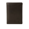 Featuring a brown leather bi-fold wallet with smooth finish, fine stitching, and slim front profile.