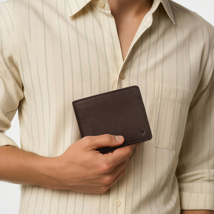 17 Brown Leather Bi-Fold Wallet