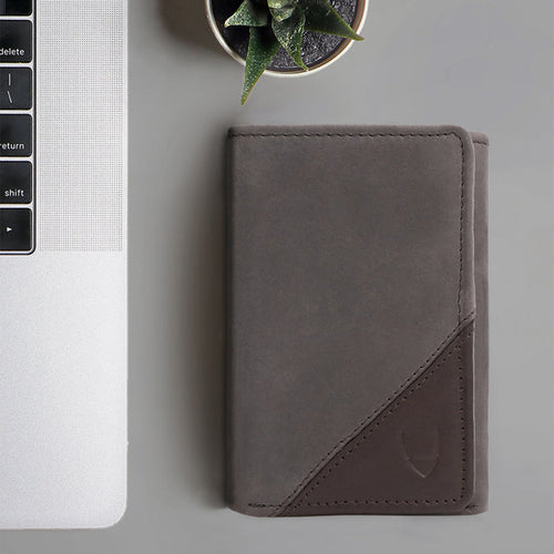 255-Tf  Brown Leather Trifold Wallet