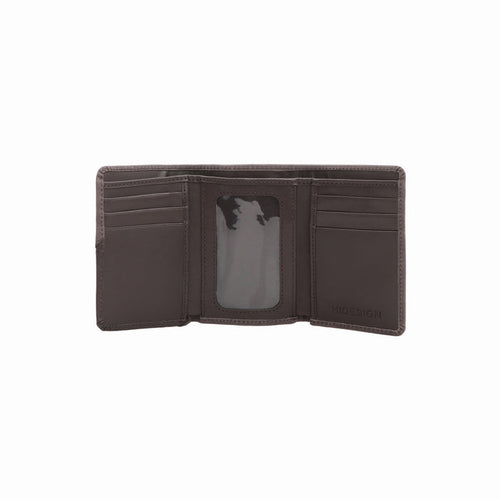 255-Tf  Brown Leather Trifold Wallet