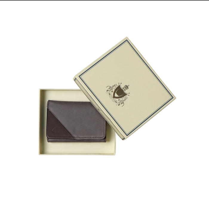255-Tf  Brown Leather Trifold Wallet