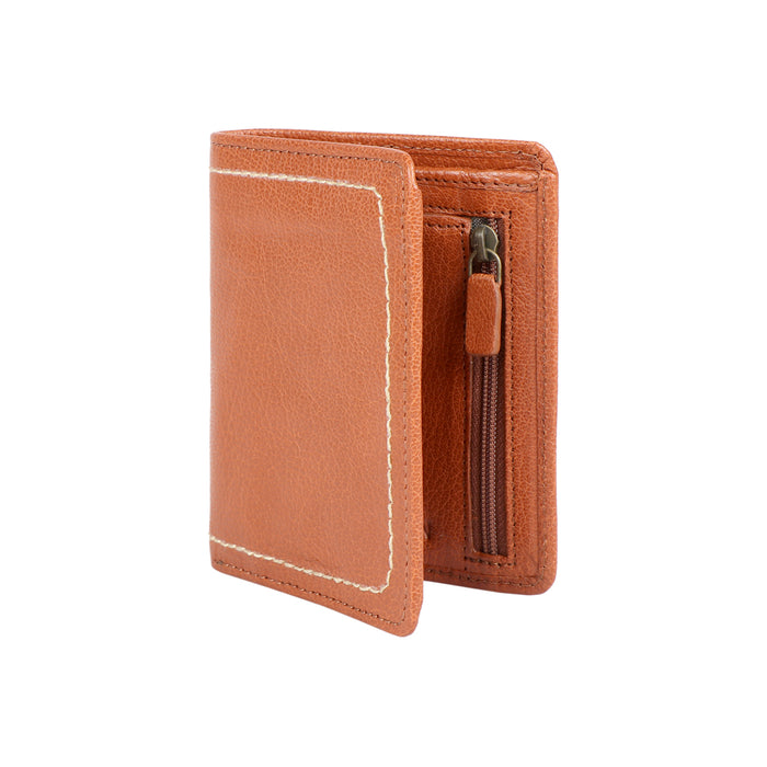 258-L108F  Tan Leather Bi-Fold Wallet