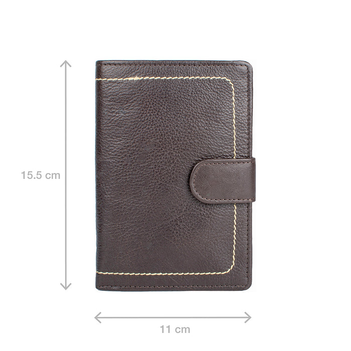 258-Ph Rf Brown Leather Passport Holder