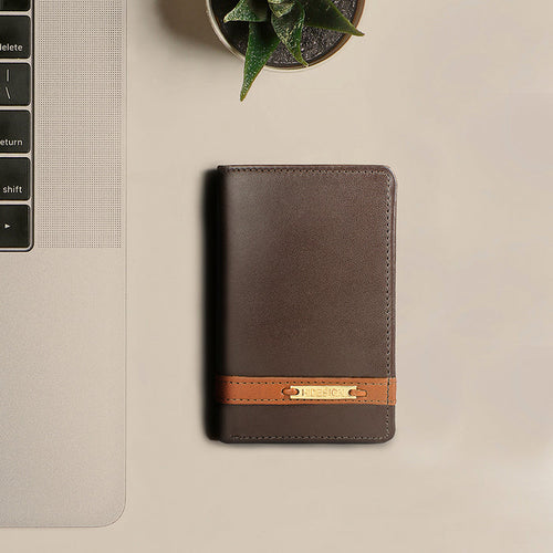 259-Tf Brown Leather Trifold Wallet