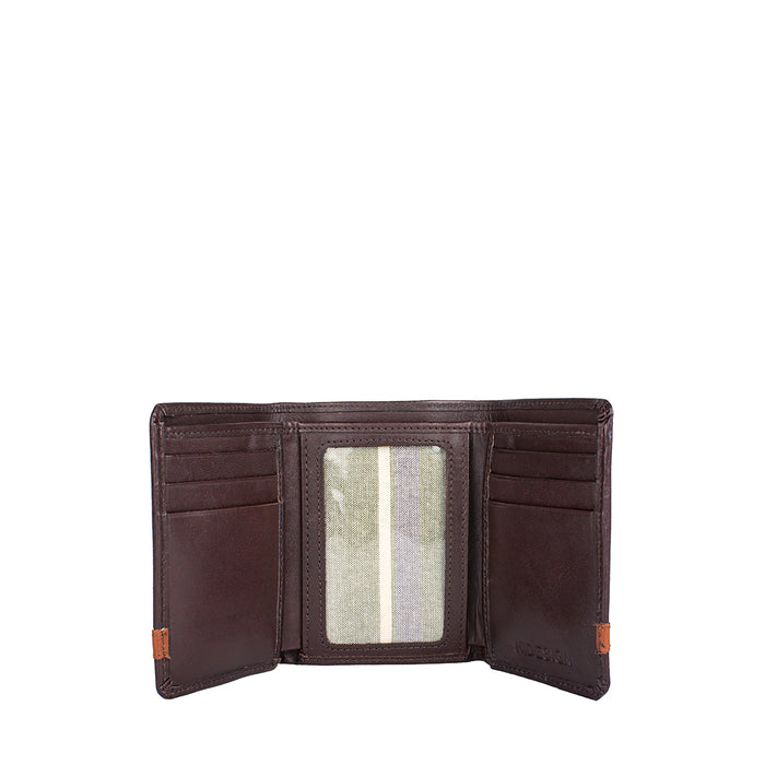259-Tf Brown Leather Trifold Wallet
