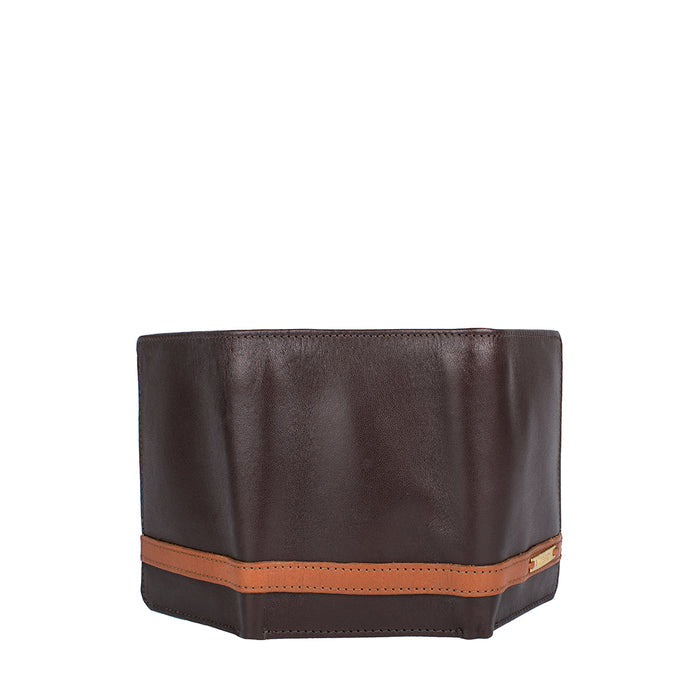 259-Tf Brown Leather Trifold Wallet
