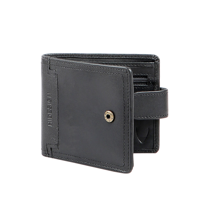 282-L103F Black Leather Bi-Fold Wallet