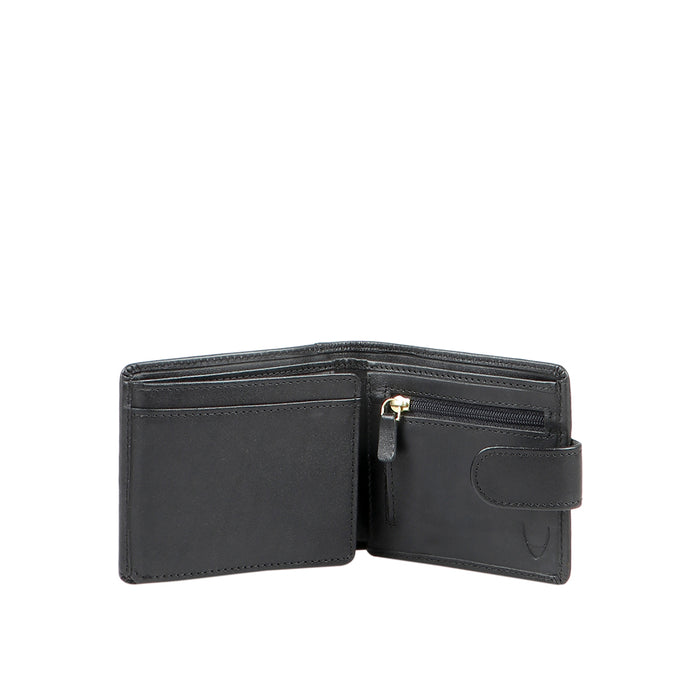 282-L103F Black Leather Bi-Fold Wallet