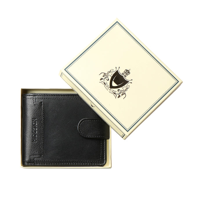 282-L103F Black Leather Bi-Fold Wallet