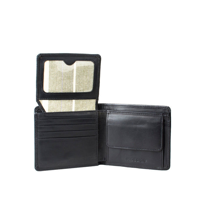 284-010F Black Leather Bi-Fold Wallet