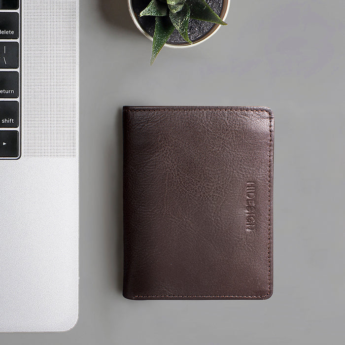 291-L108  Brown Leather Bi-Fold Wallet