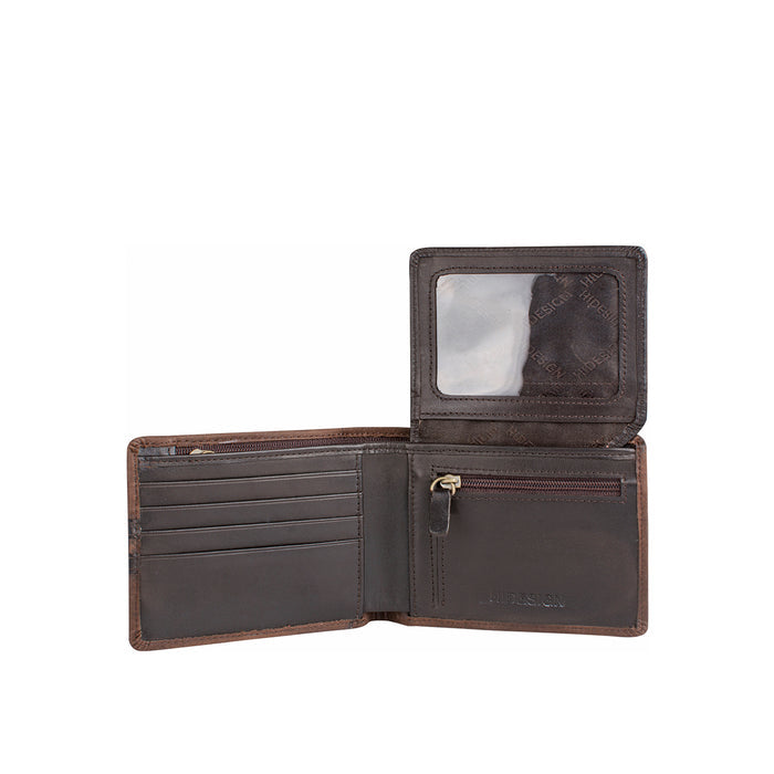 292-L109 Brown Leather Bi-Fold Wallet