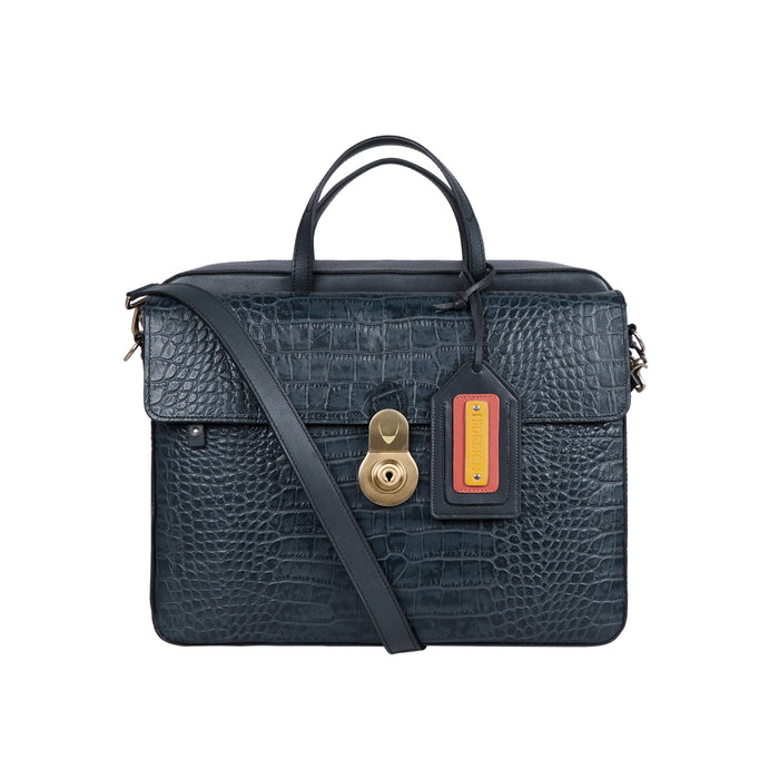 3 Musketeers 02 Blue Leather  Briefcase