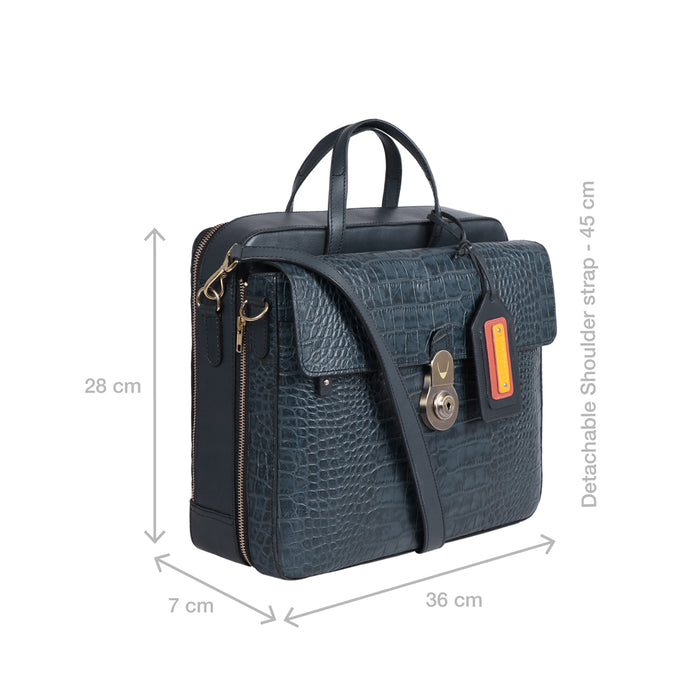 3 Musketeers 02 Blue Leather  Briefcase