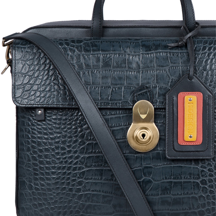 3 Musketeers 02 Blue Leather  Briefcase