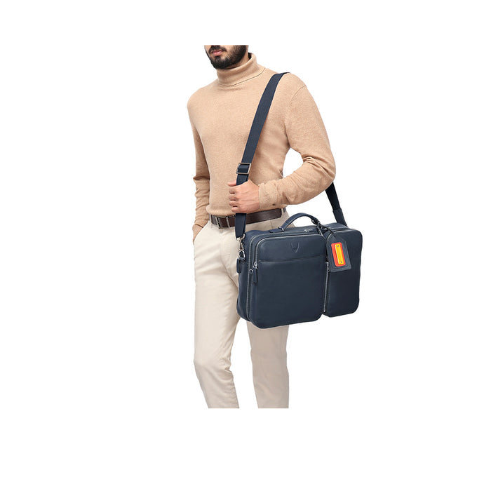 3 Musketeers 04 Blue Leather  Briefcase