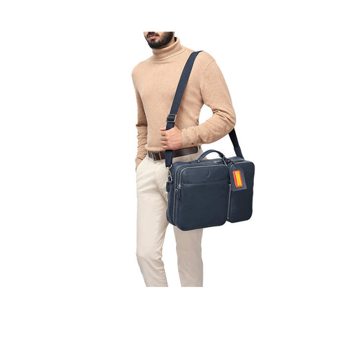 3 Musketeers 04 Blue Leather  Briefcase