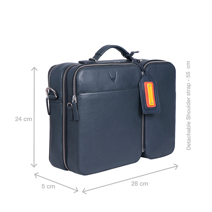 3 Musketeers 04 Blue Leather  Briefcase