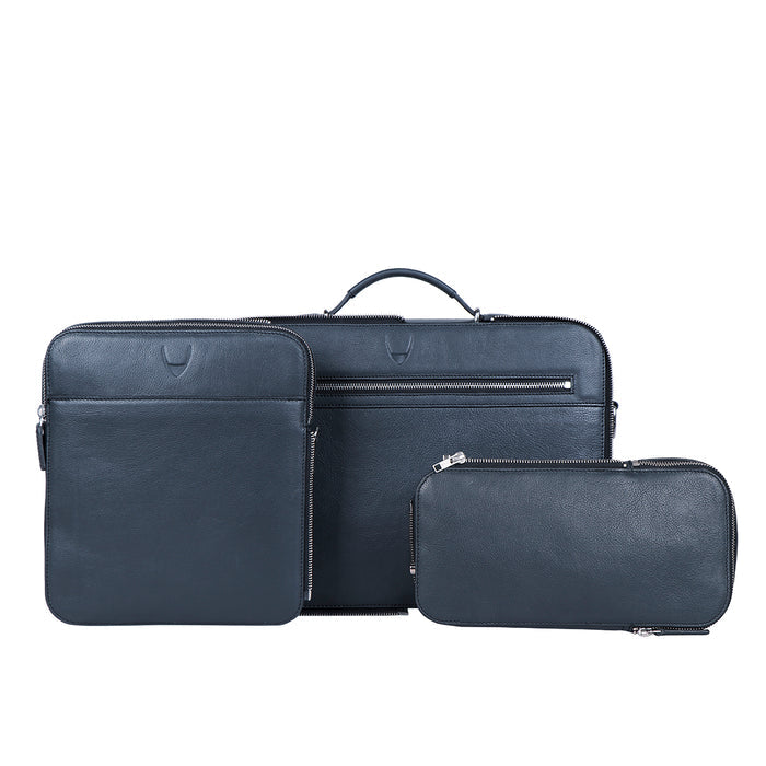 3 Musketeers 04 Blue Leather  Briefcase