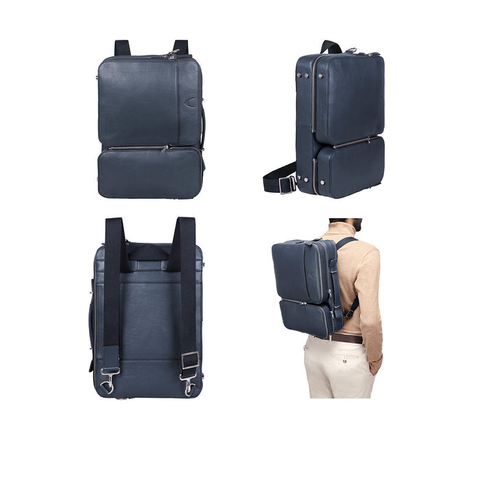 3 Musketeers 04 Blue Leather  Briefcase