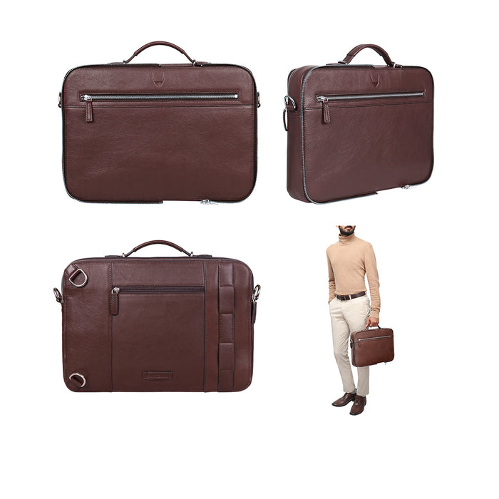 3 Musketeers 04 Brown Leather  Briefcase
