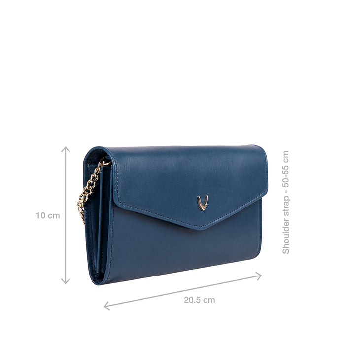3 Musketeers W3 Blue Leather Sling Wallet