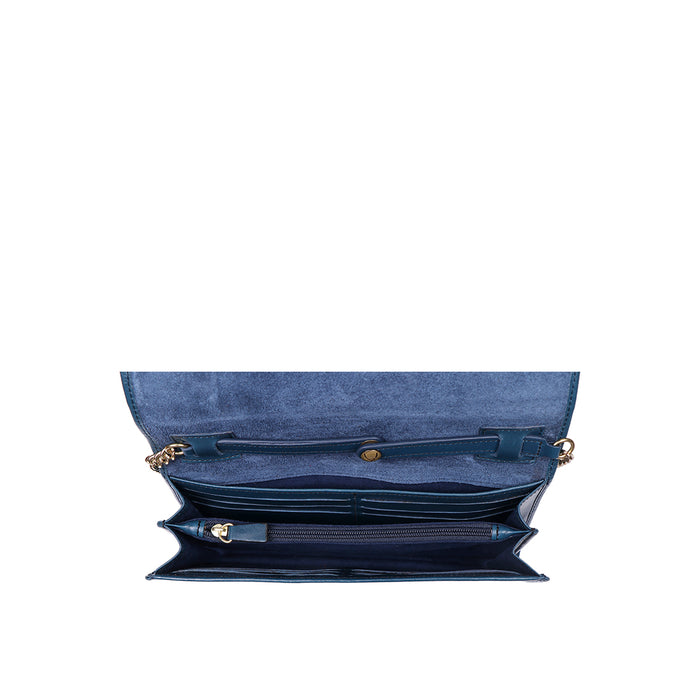 3 Musketeers W3 Blue Leather Sling Wallet