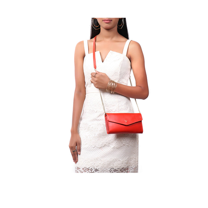 3 Musketeers W3 Red Leather Sling Wallet