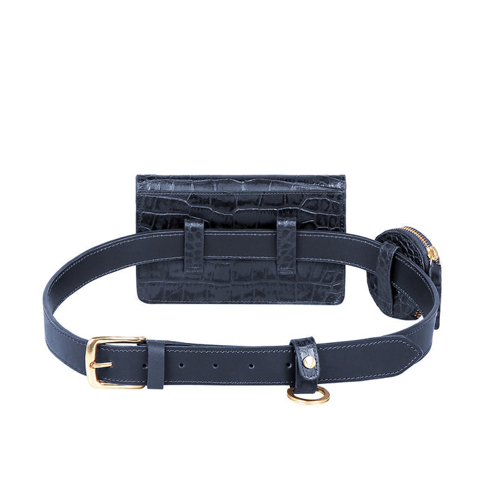 3 Musketeers W4 Blue Leather Belt Wallet Wallet