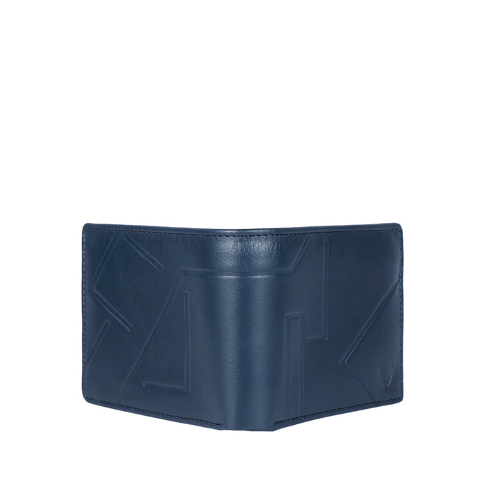 300-L103F  Blue Leather Bi-Fold Wallet
