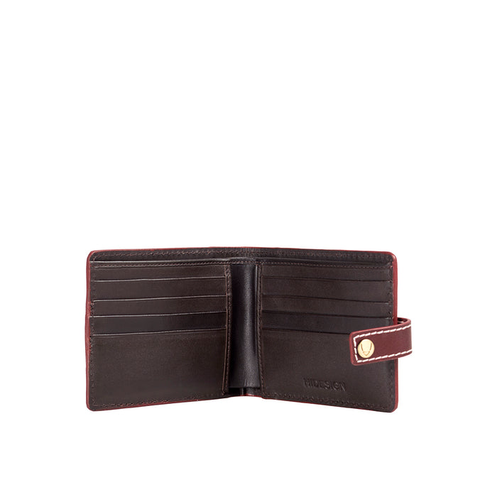 308-017 Sb Red Leather Bi-Fold Wallet