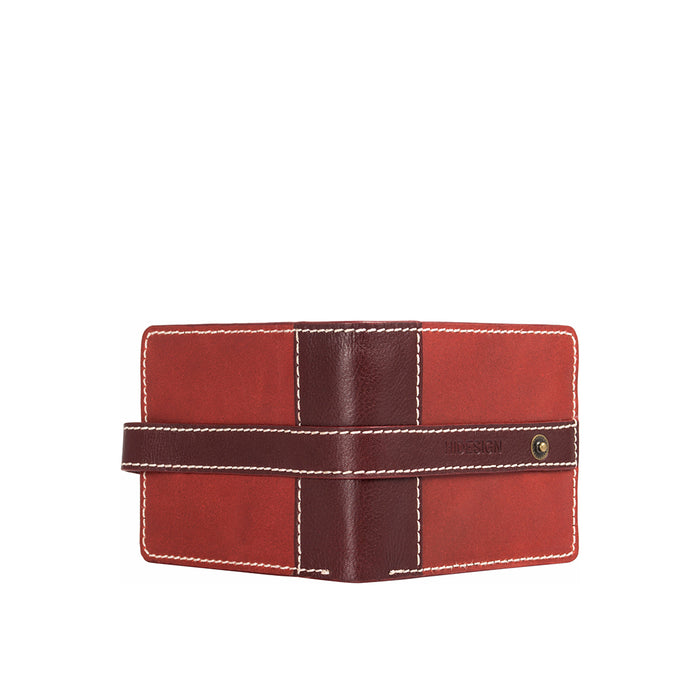 308-017 Sb Red Leather Bi-Fold Wallet