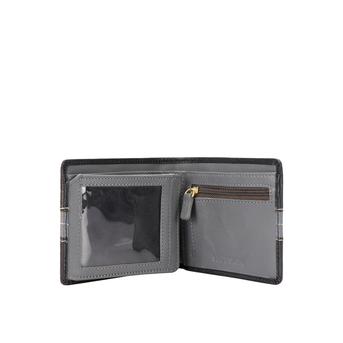 311-490 Sb Black Leather Bi-Fold Wallet