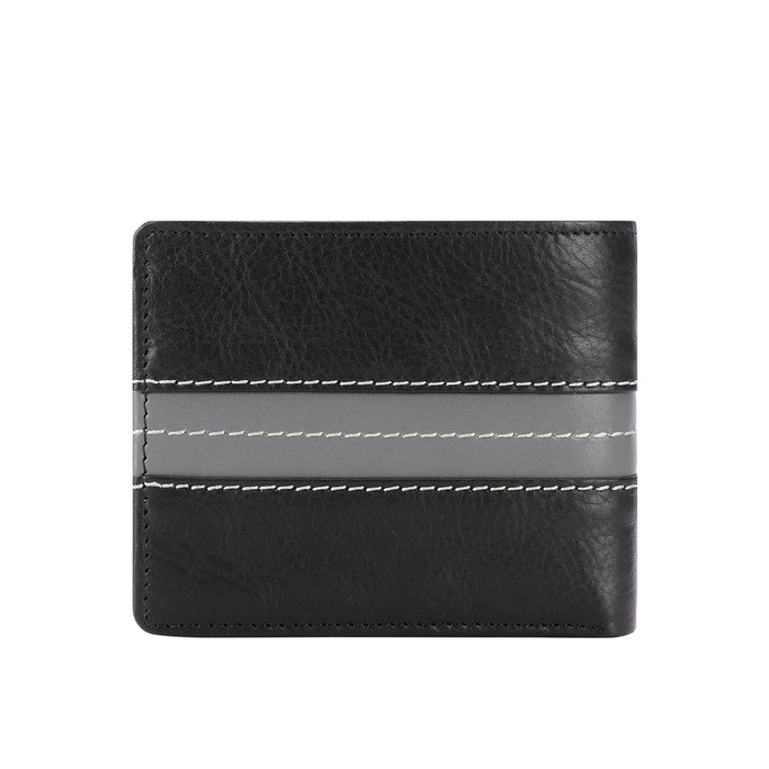 311-490 Sb Black Leather Bi-Fold Wallet