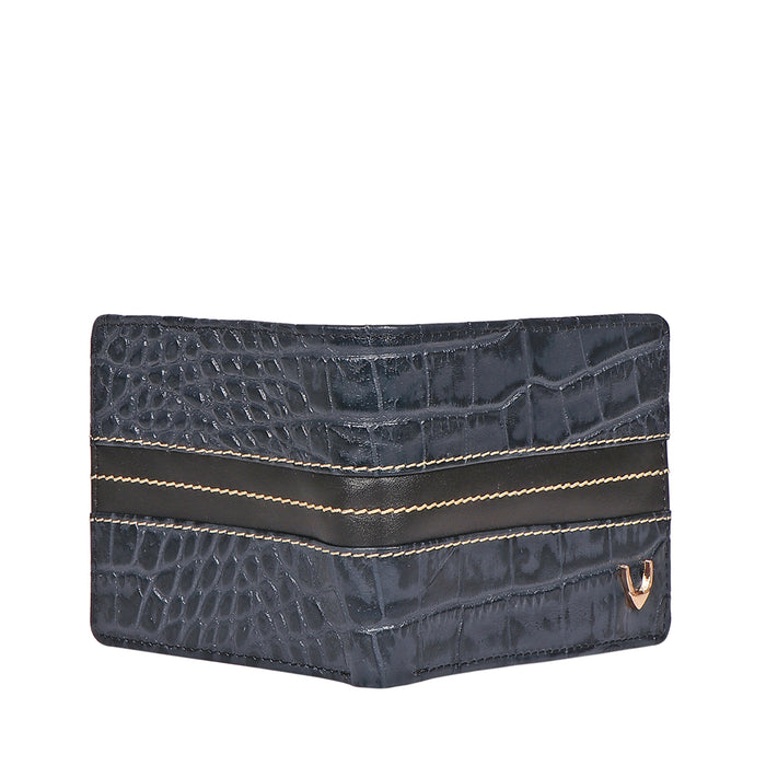 311-490 Sb Blue Leather Bi-Fold Wallet