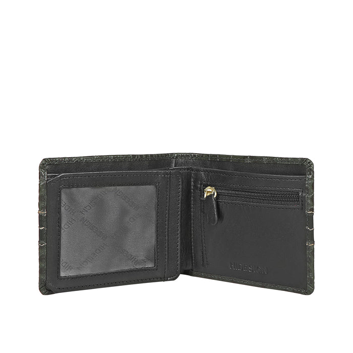 311-490 Sb Green Leather Bi-Fold Wallet