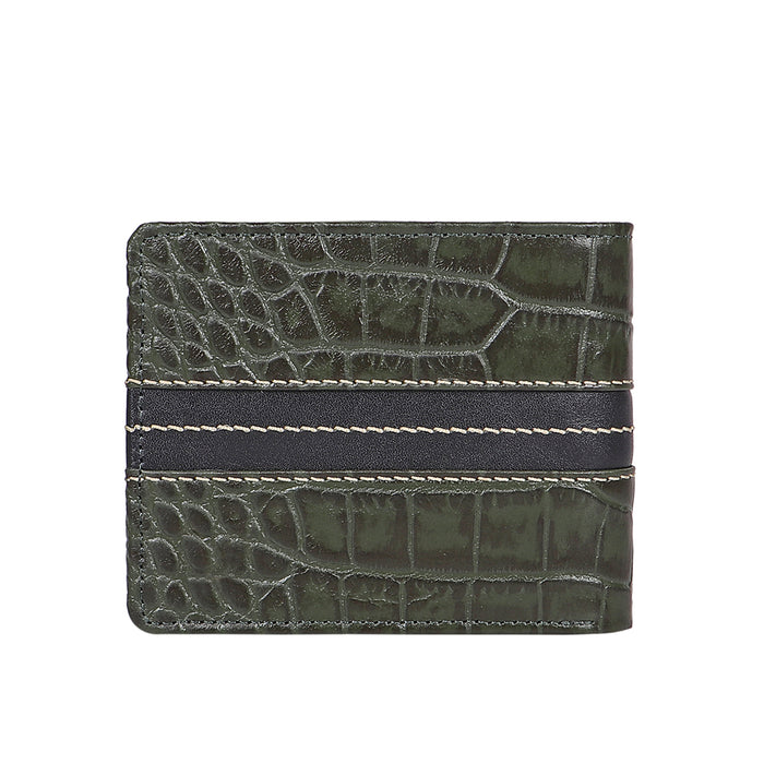 311-490 Sb Green Leather Bi-Fold Wallet