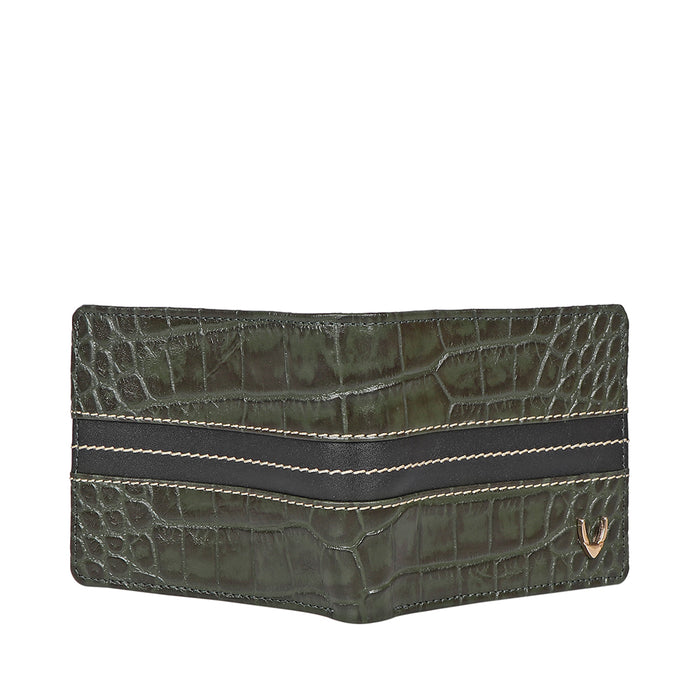 311-490 Sb Green Leather Bi-Fold Wallet