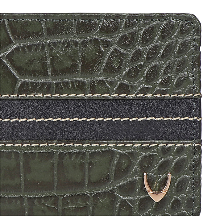 311-490 Sb Green Leather Bi-Fold Wallet