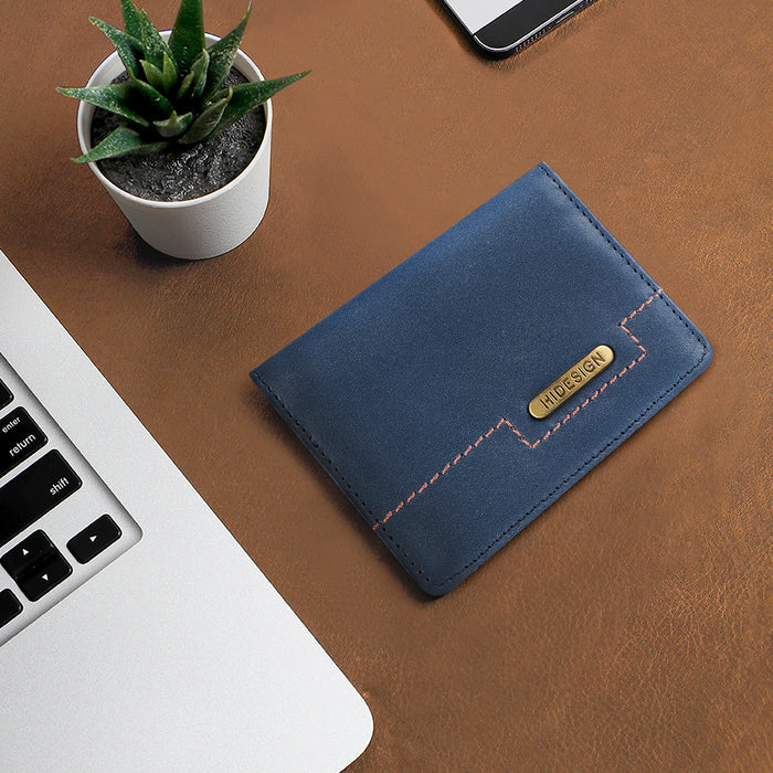 313-020 Ch  Blue Leather Card Holder