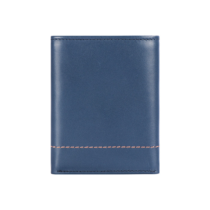 313-259 Tf  Blue Leather Trifold Wallet