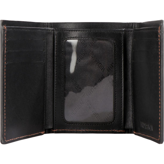 314-259 Tf  Black Leather Trifold Wallet