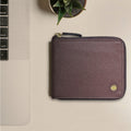 341-017  Sb Brown Leather Zip Around Wallet
