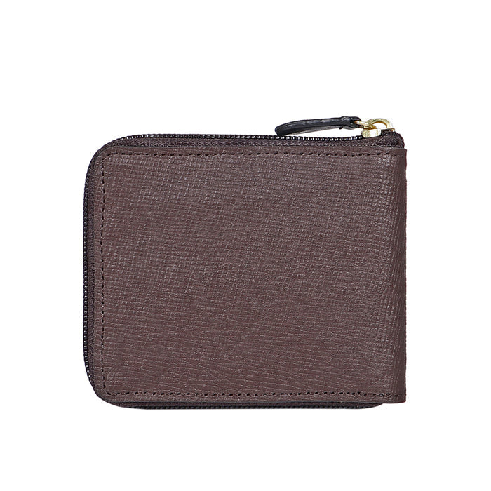 341-017  Sb Brown Leather Zip Around Wallet