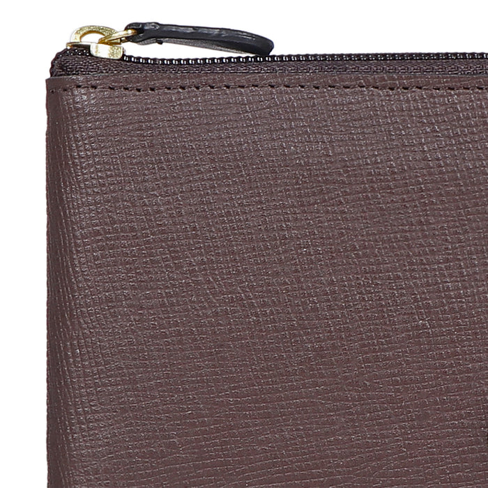 341-017  Sb Brown Leather Zip Around Wallet