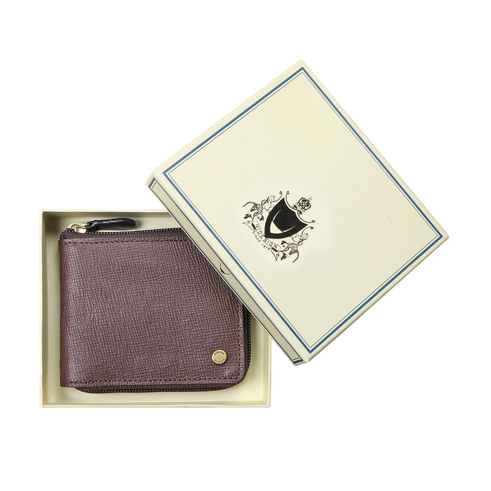 341-017  Sb Brown Leather Zip Around Wallet