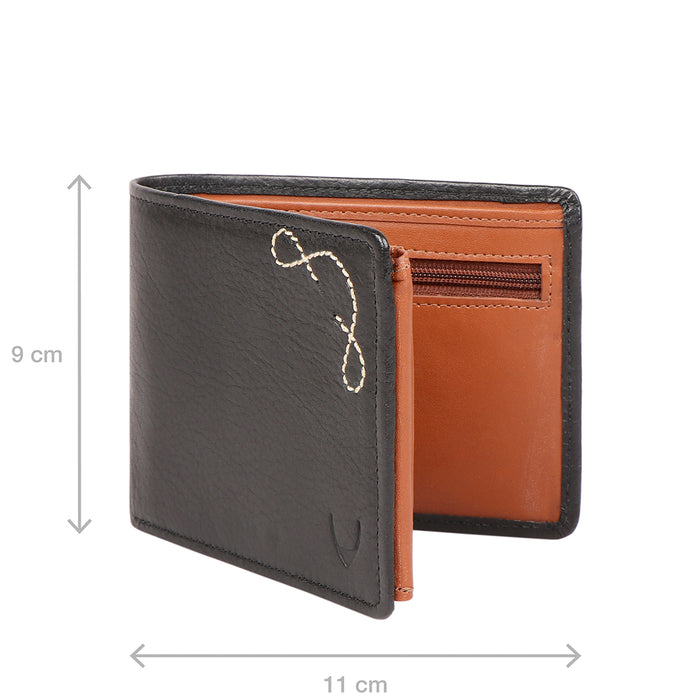 367-L103  Black Leather Bi-Fold Wallet