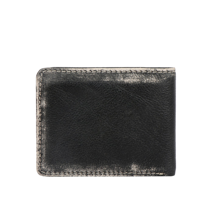 381-Asw004  Black Leather Bi-Fold Wallet