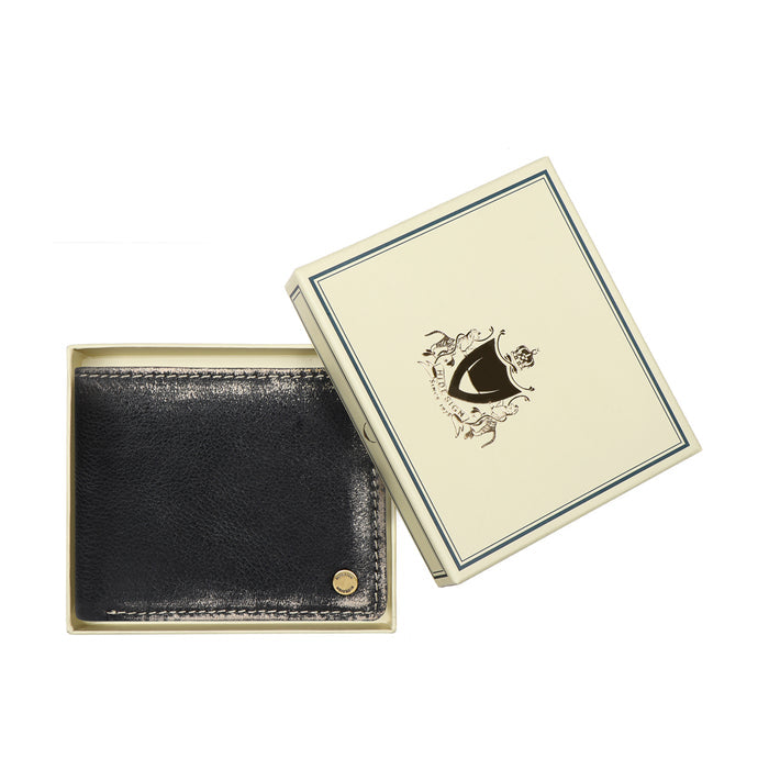 381-Asw004  Black Leather Bi-Fold Wallet