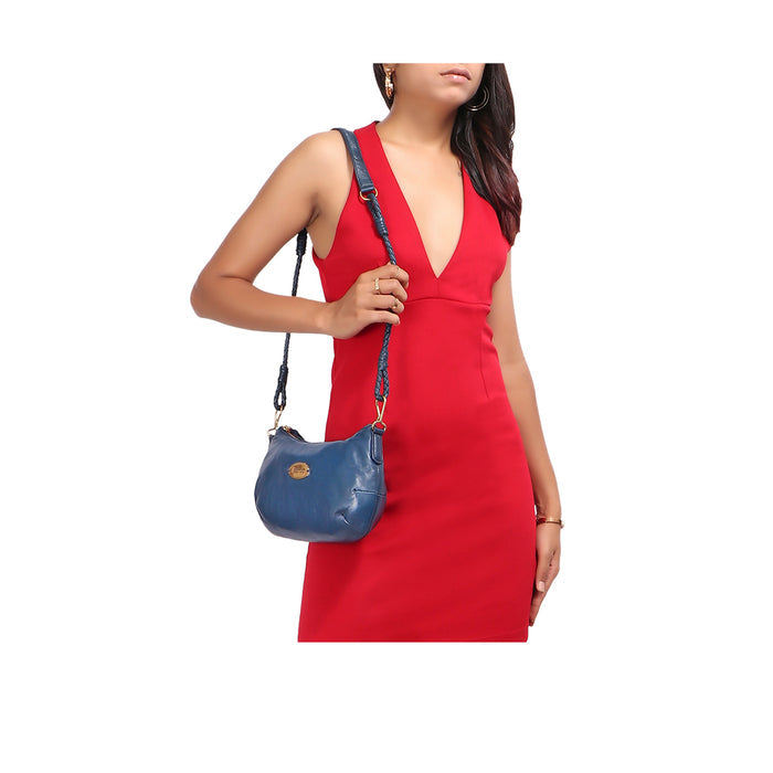 Acacia 01 Blue Leather Sling Bag